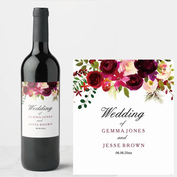 Etiquetas Personalizadas para Garrafas de Vinho — Kit com 30 Unidades