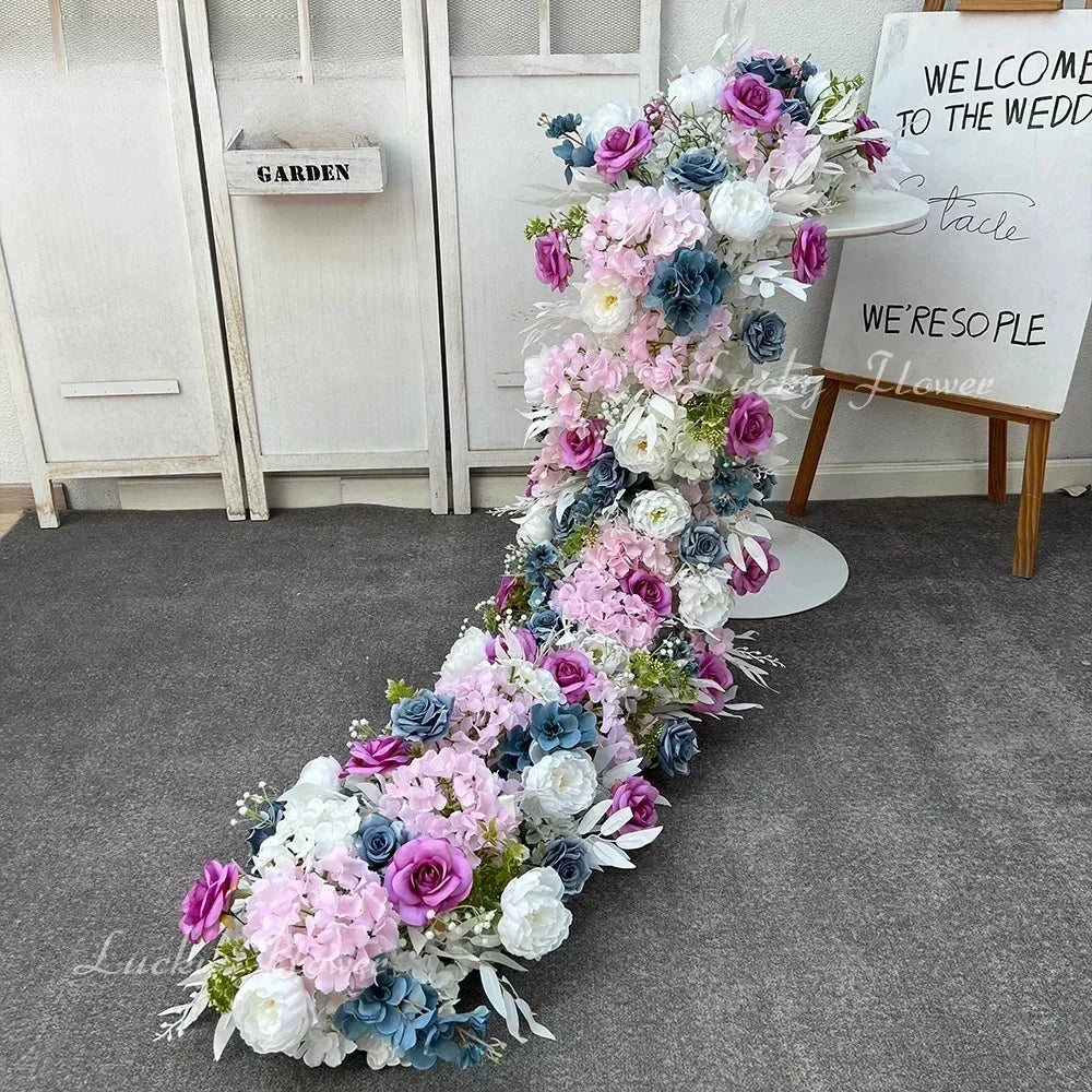 Arranjo Floral Artificial Luxo 2 m – Rosas em Seda para Mesas, Arcos e Casamentos