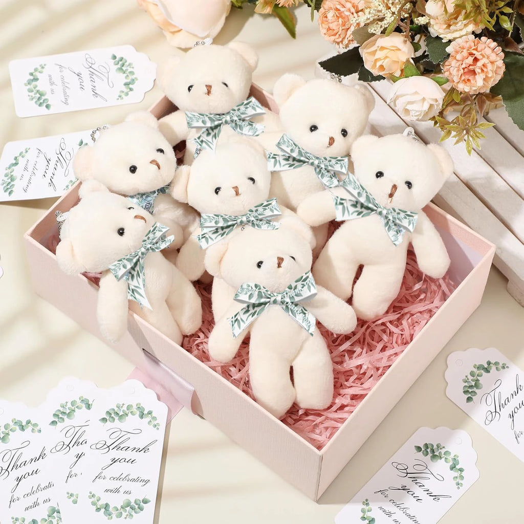 Mini Ursinhos com Chaveiro e Tag de Agradecimento