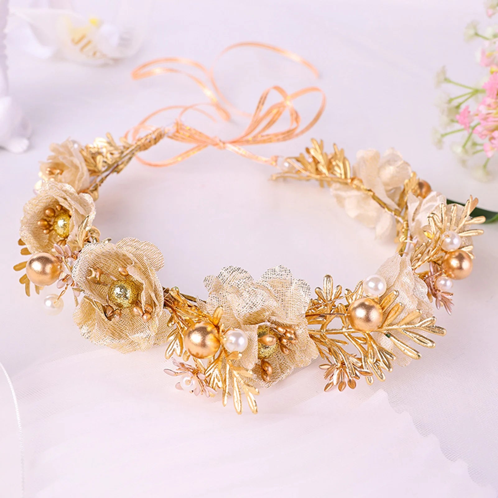 Coroa Floral Dourada