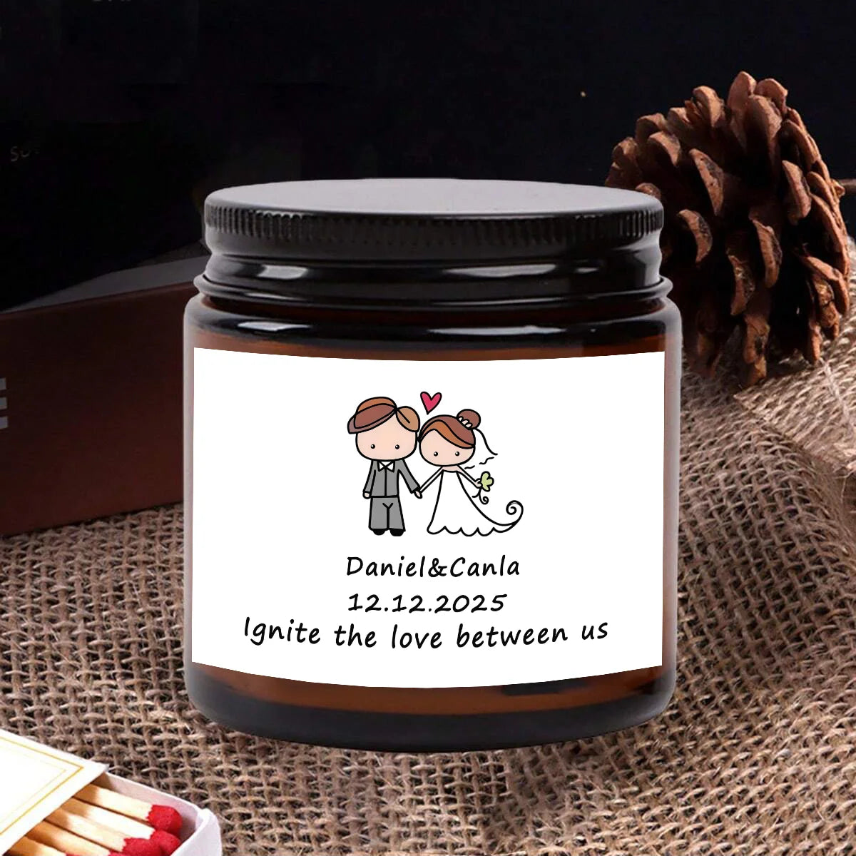 Vela Aromática Personalizada para Lembranças de Casamento — 70 g