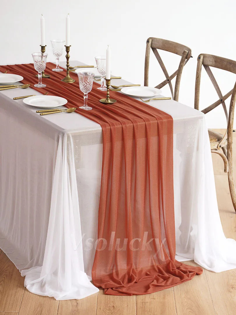 Caminho de Mesa em Gaze Luxuosa – Decoração para Casamentos e Eventos