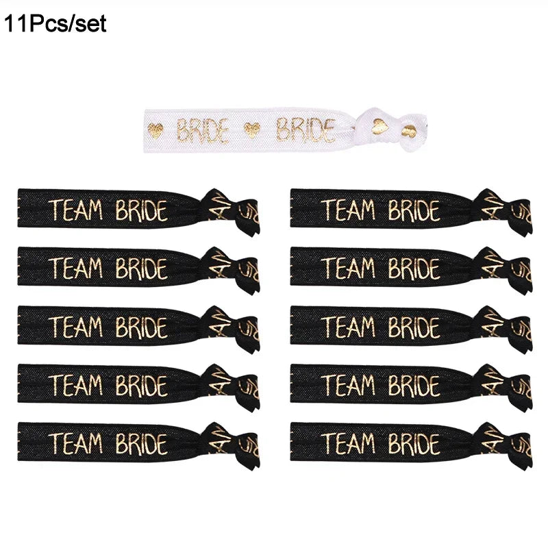Pulseiras "Team Bride" – Conjunto para Despedida de Solteira (6 ou 11 Peças)