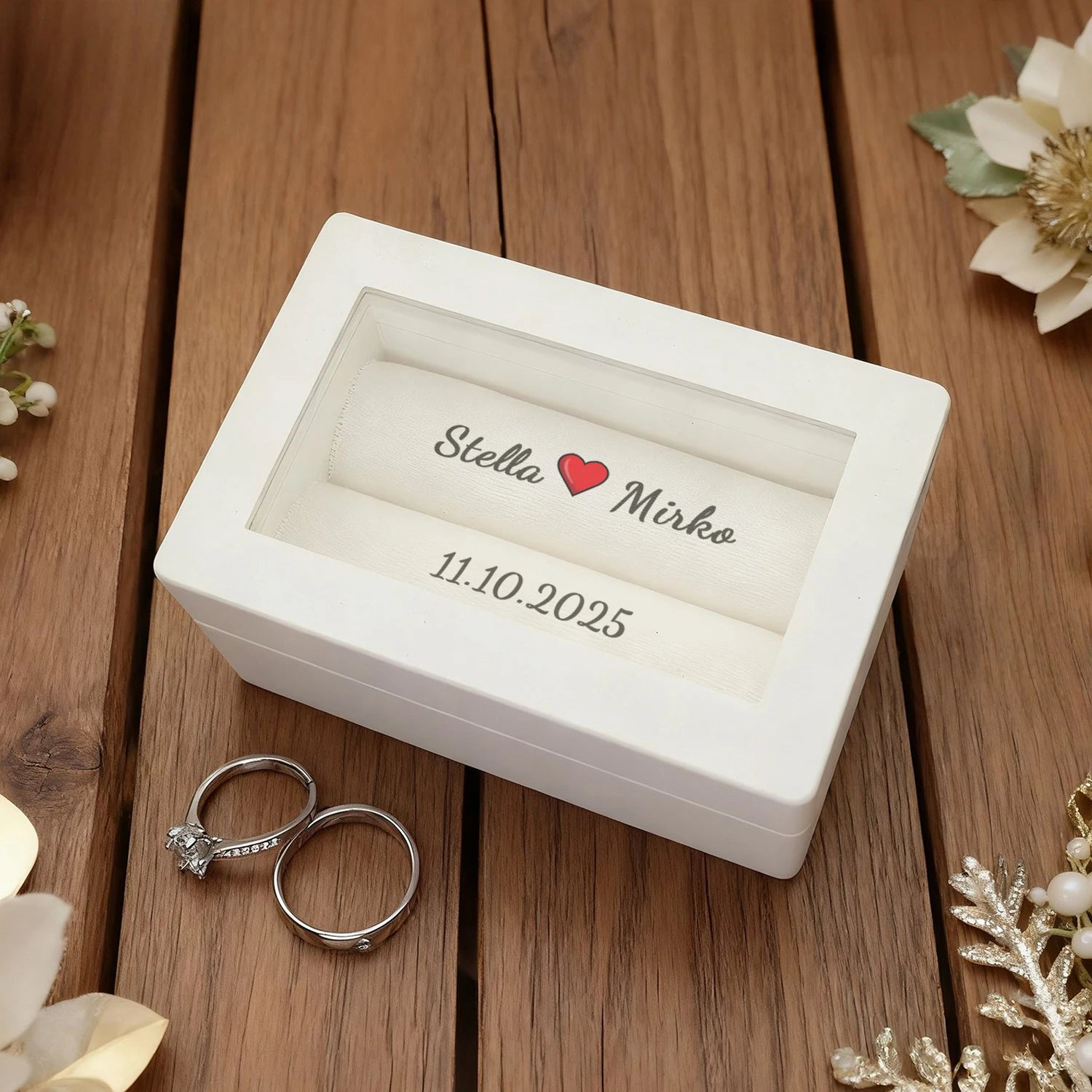 Caixa Porta-Alianças Personalizada