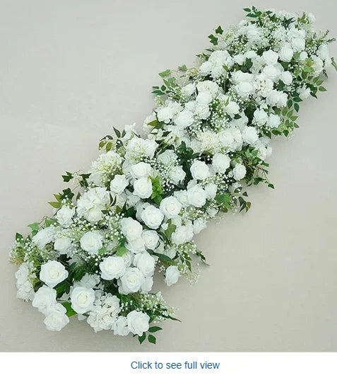 Arranjo Floral Artificial Luxo 2 m – Rosas em Seda para Mesas, Arcos e Casamentos