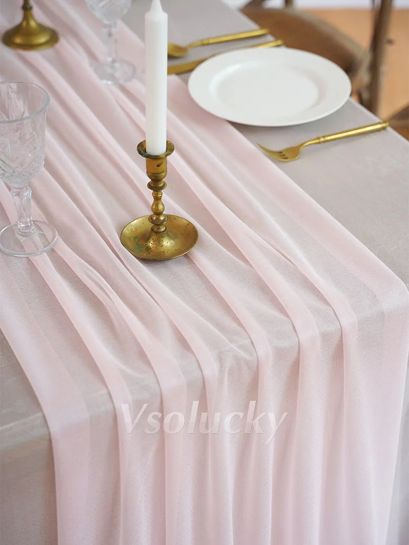 Caminho de Mesa em Gaze Luxuosa – Decoração para Casamentos e Eventos