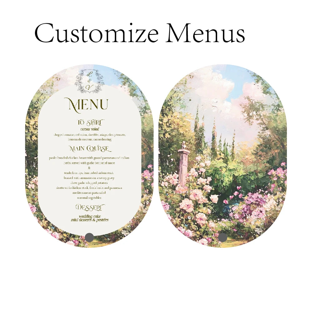 Menus de Casamento Personalizados Premium