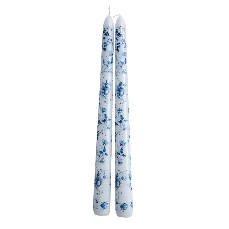 Velas Aromáticas Longas Azul e Branco — Kit com 2 Unidades
