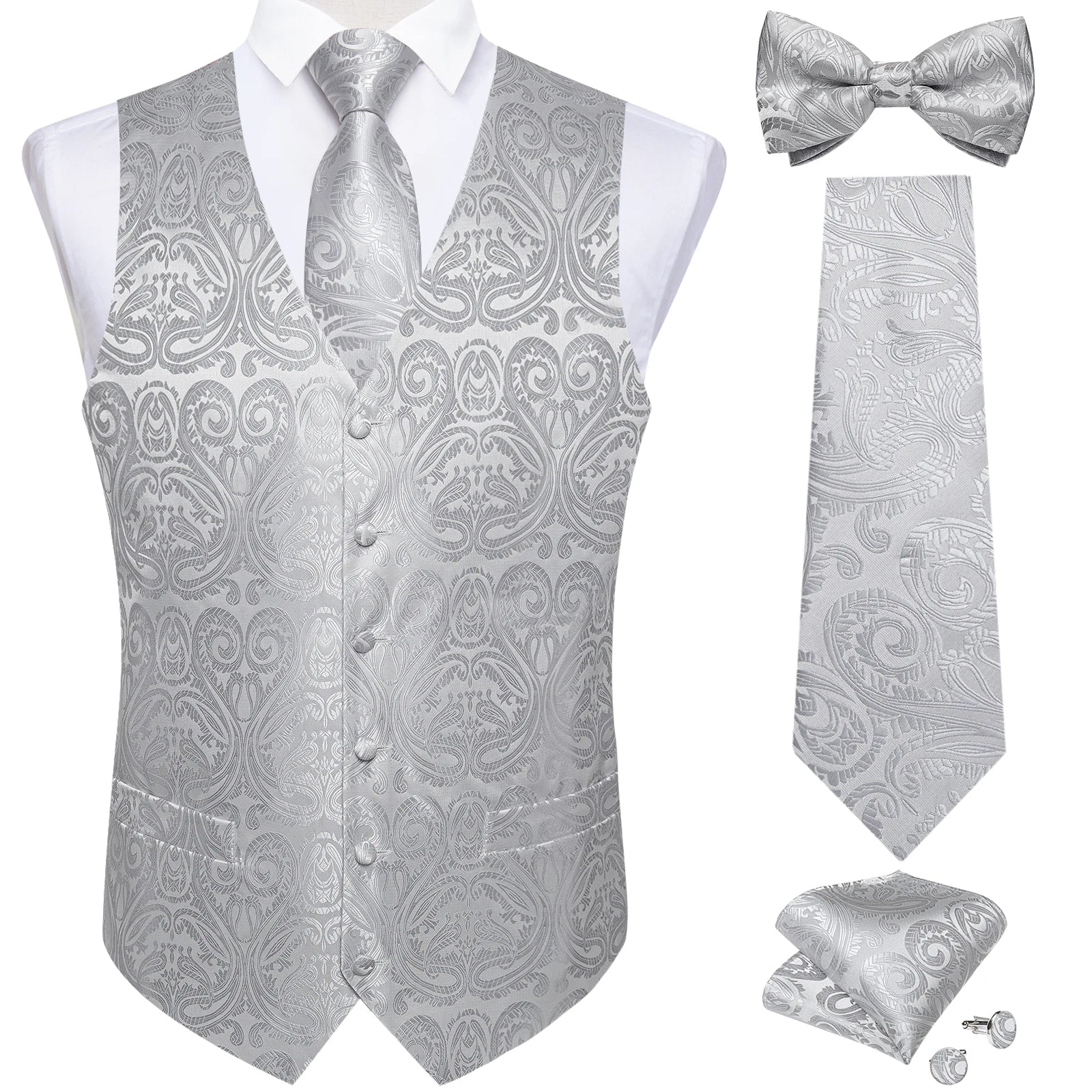 Conjunto Formal Masculino Preto Paisley
