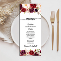 Menus de Casamento Personalizados 4 × 8" – Pack de 50