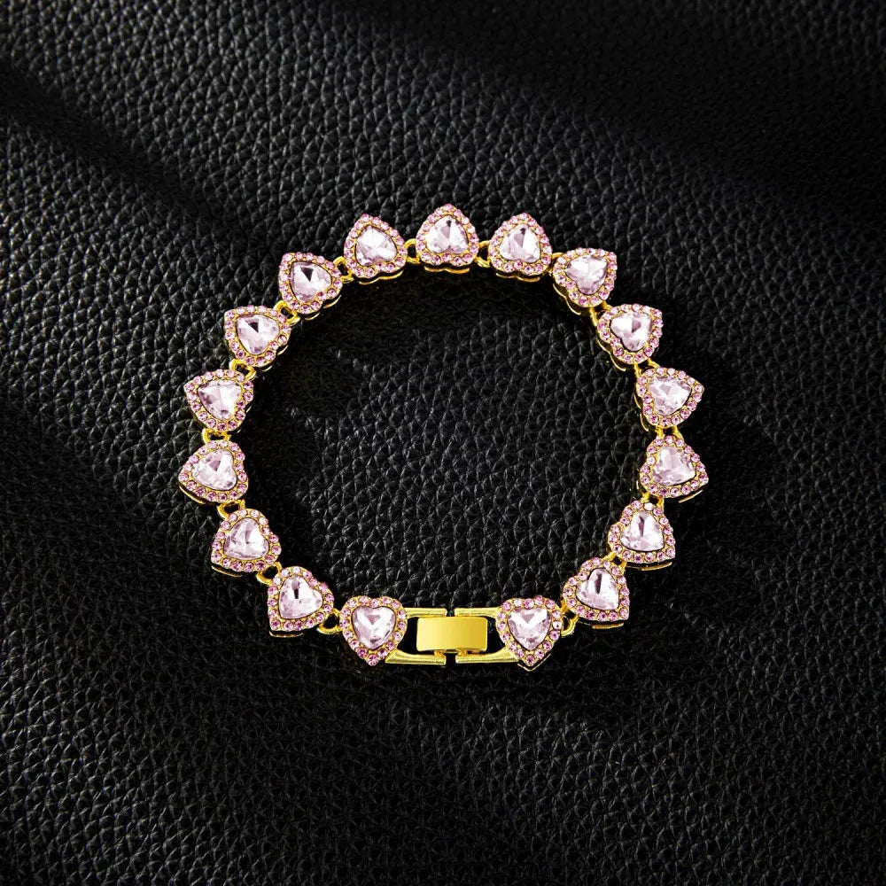 Conjunto Tennis com Zircónias e Coração