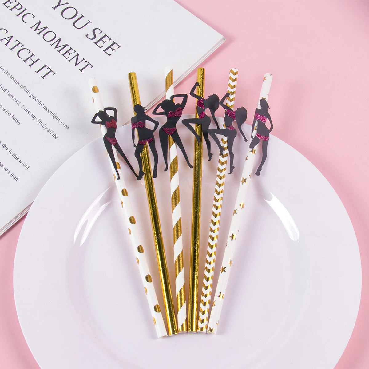 Palhinhas Decorativas para Despedida de Solteira – Pack de 6 ou 12 Unidades