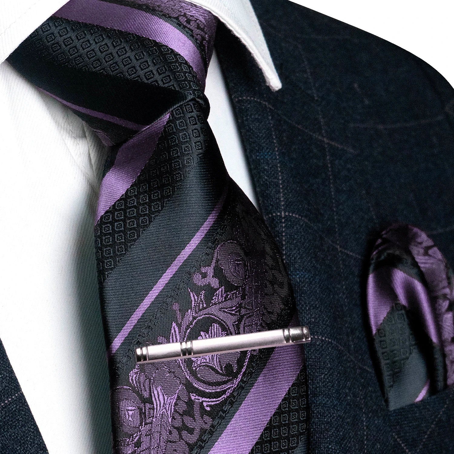 Conjunto de Gravata Floral para Homem
