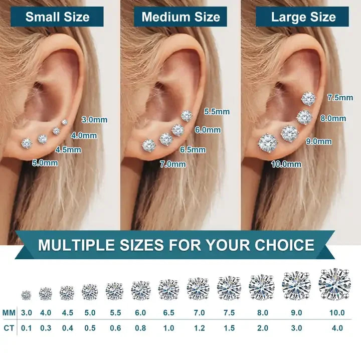 Brincos Moissanite Premium em Prata de Lei 925