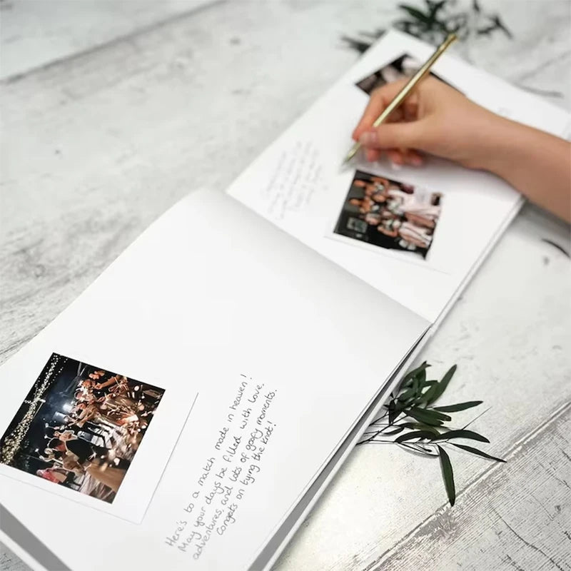 Livro de Honra Personalizado Branco | Álbum Elegante de Assinaturas e Recordações