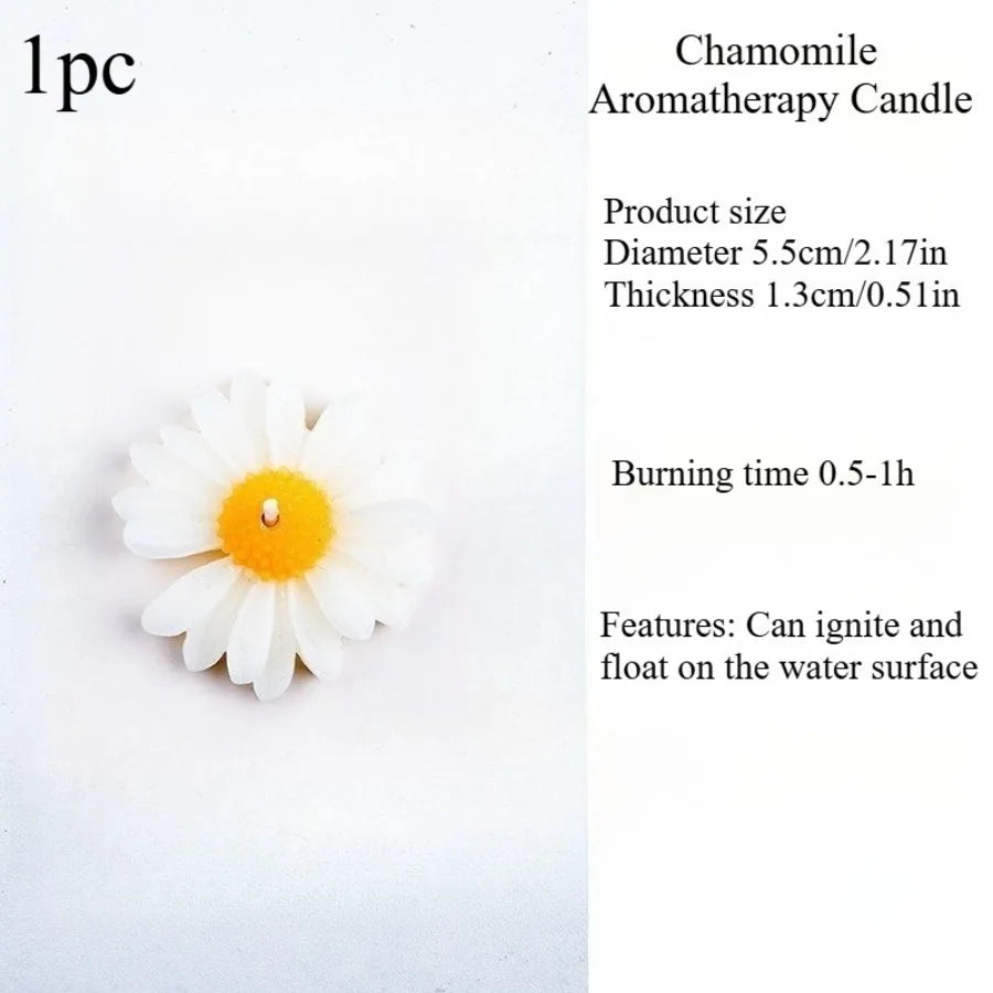 Vela Aromática de Camomila em Forma de Margarida