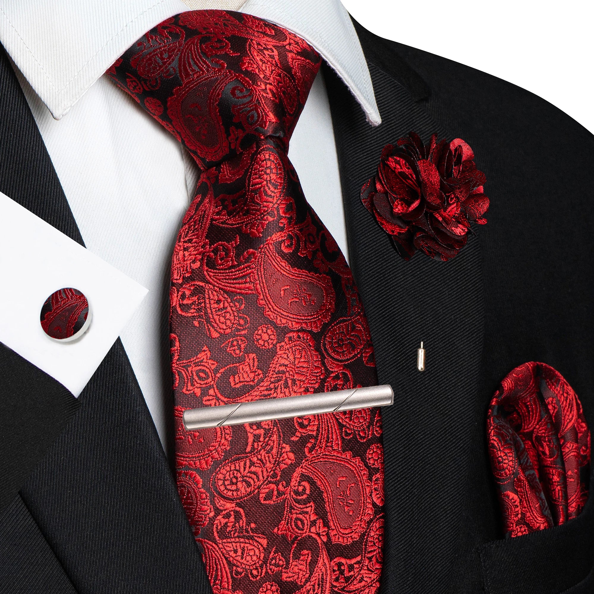 Conjunto de Gravata Paisley Premium