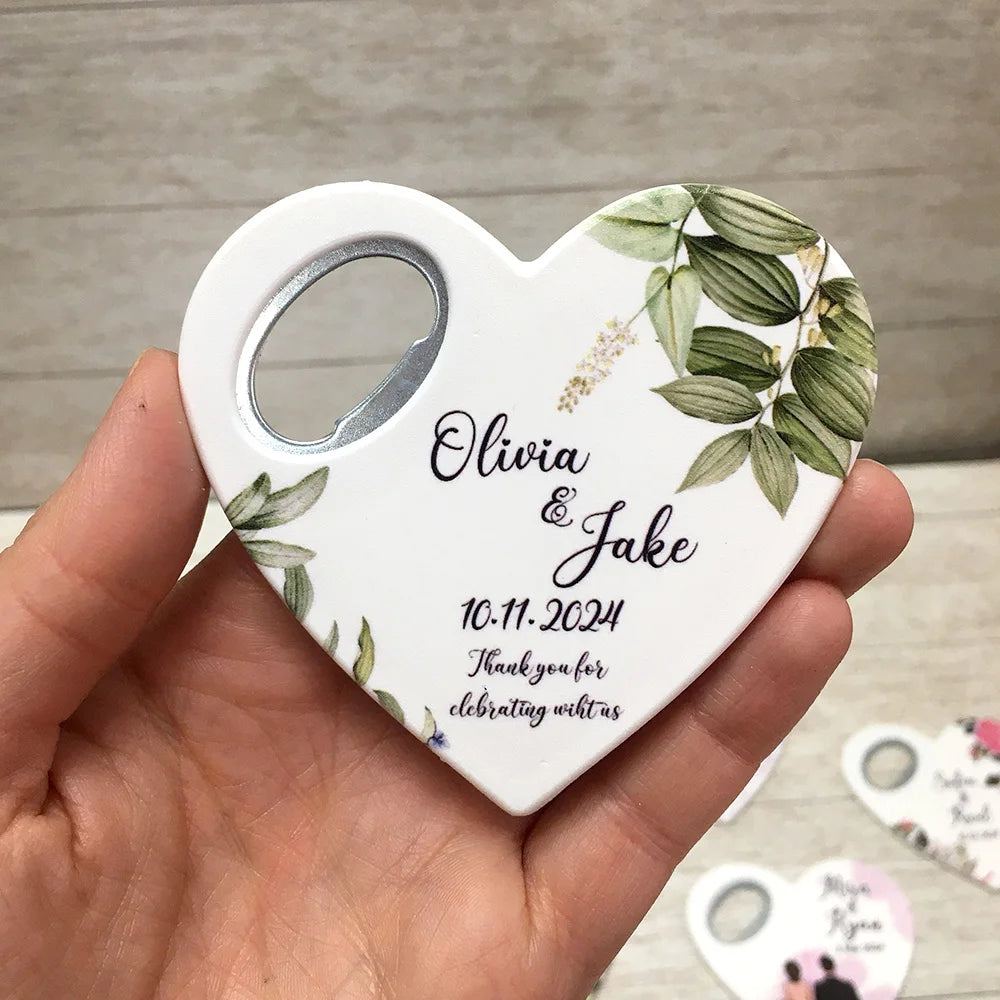 Abridor de Garrafas Magnético Personalizado UV — Lembrança de Casamento