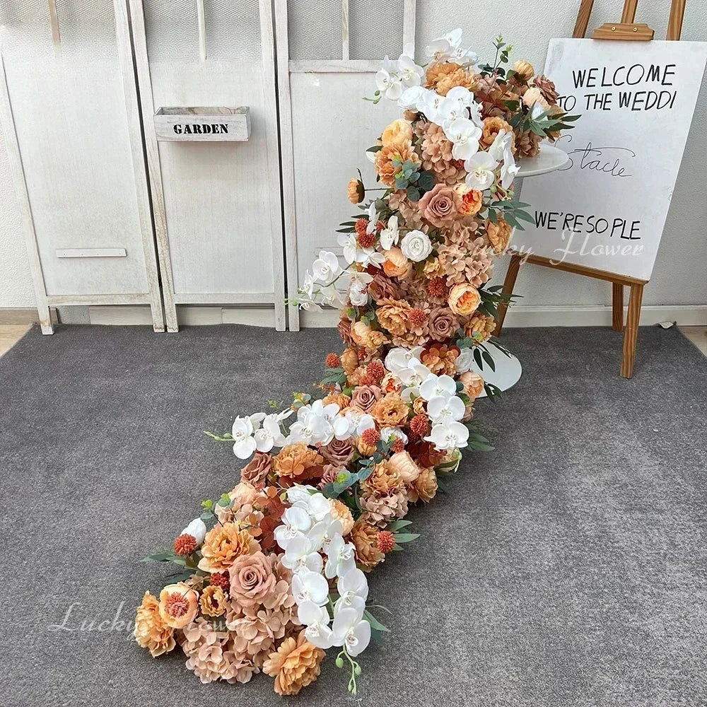 Arranjo Floral Artificial Luxo 2 m – Rosas em Seda para Mesas, Arcos e Casamentos