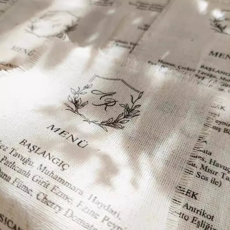 Cartões de Mesa em Linho Europeu Personalizados
