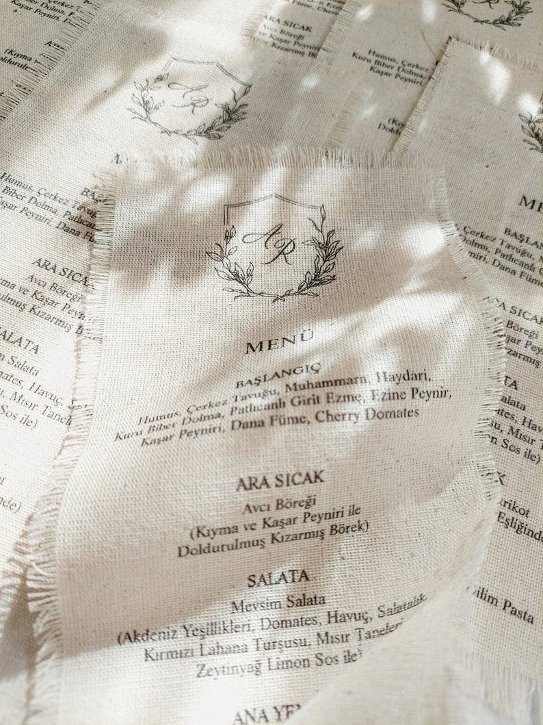 Cartões de Mesa em Linho Europeu Personalizados