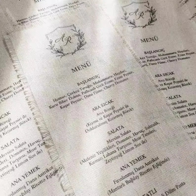 Cartões de Mesa em Linho Europeu Personalizados