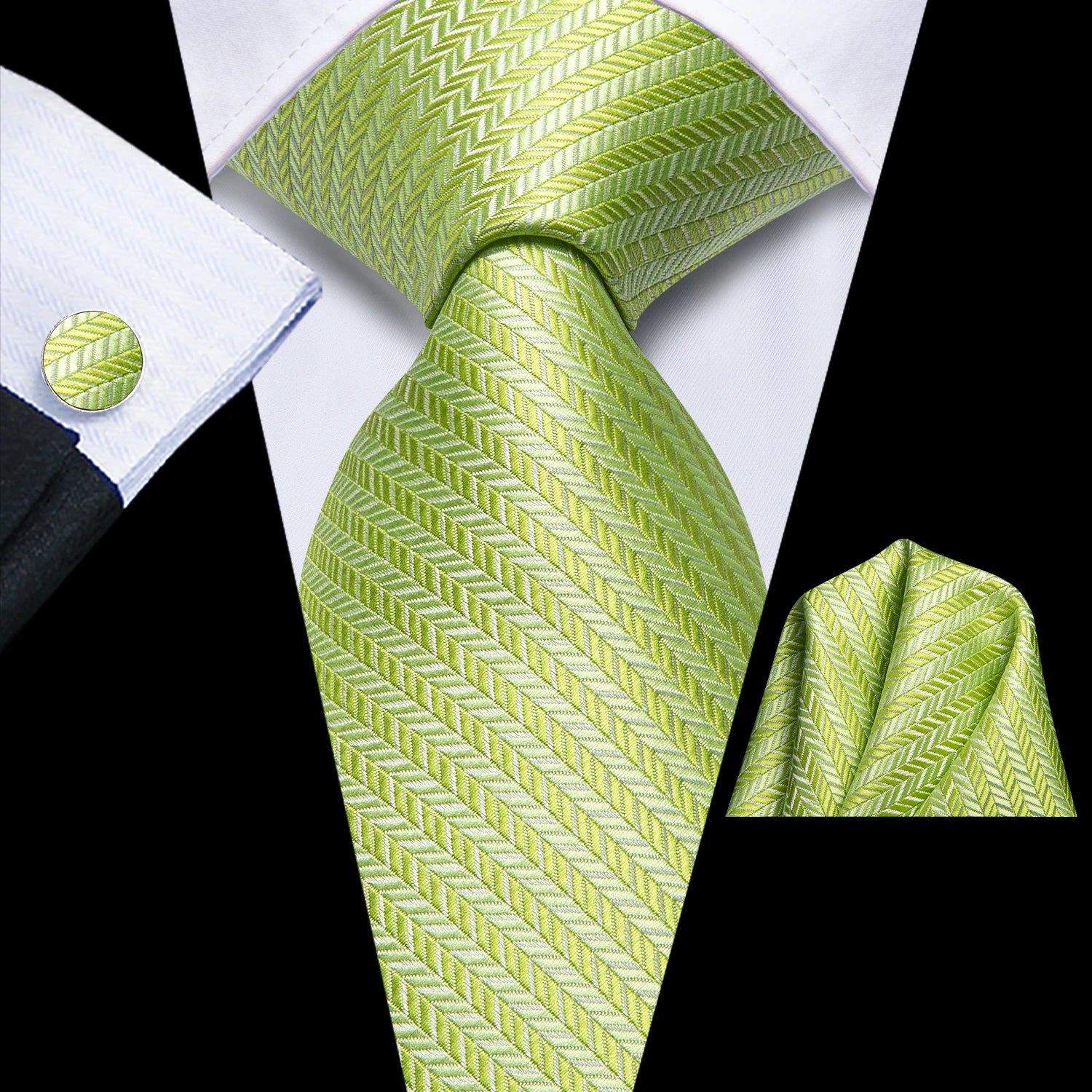 Conjunto Premium de Gravata Verde para Homem