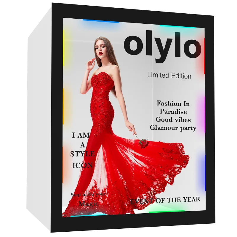 Painel PVC Estilo Revista para Fotografias – Fundo de Photo Booth com LED