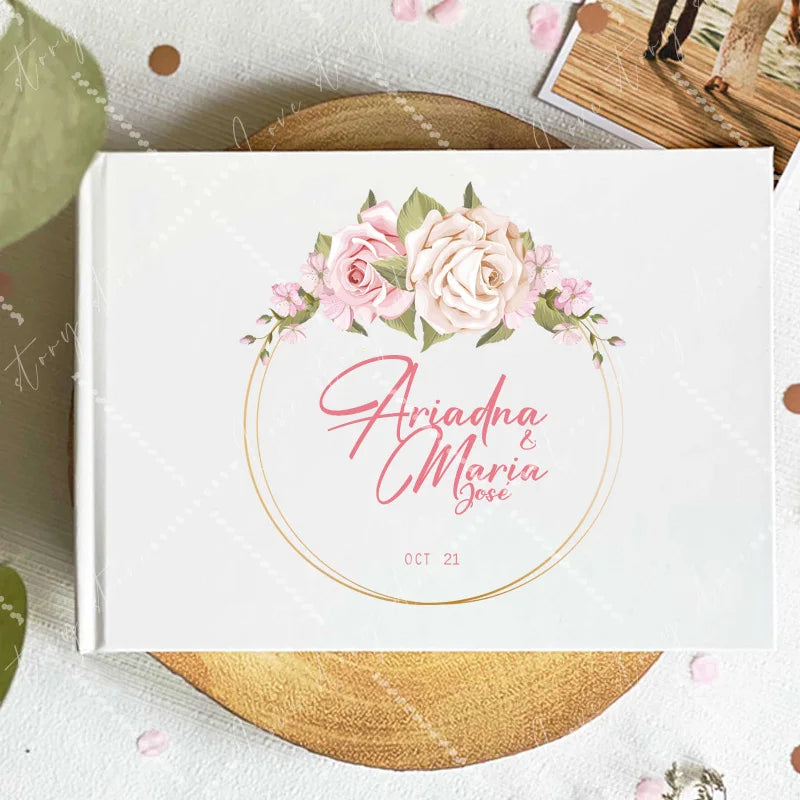 Livro de Honra Branco Personalizado | Livro de Assinaturas para Casamento