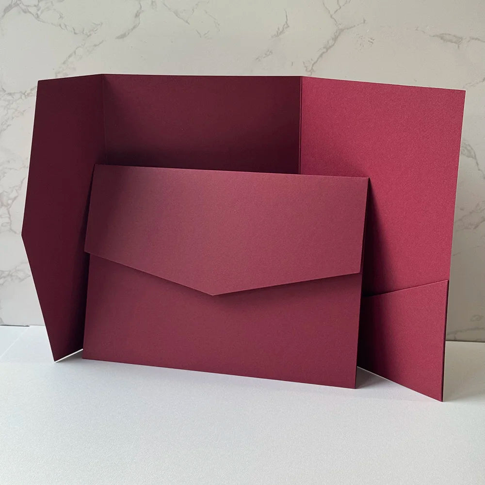 Convites Pocketfold DIY Verde Sálvia – 20 ou 25 Unidades | Personalize o Convite Perfeito