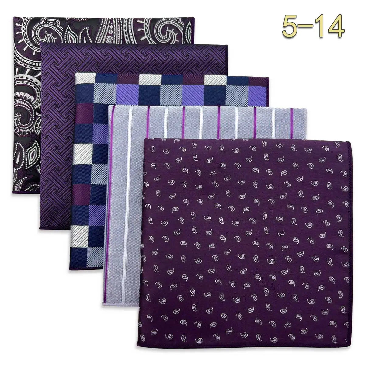 Conjunto de 5 Lenços de Bolso para Homem