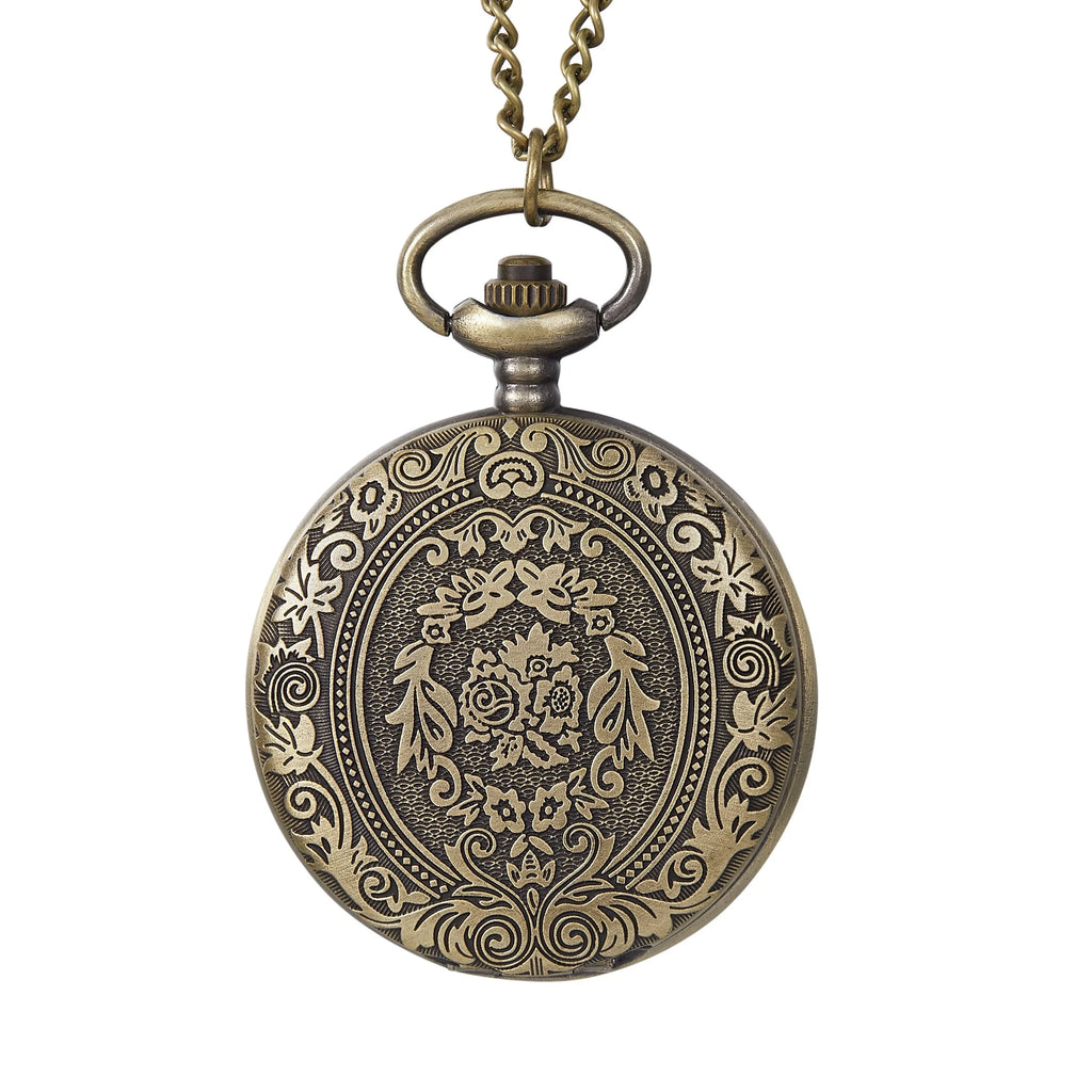 Relógio de Bolso Vintage com Tampa Gravada