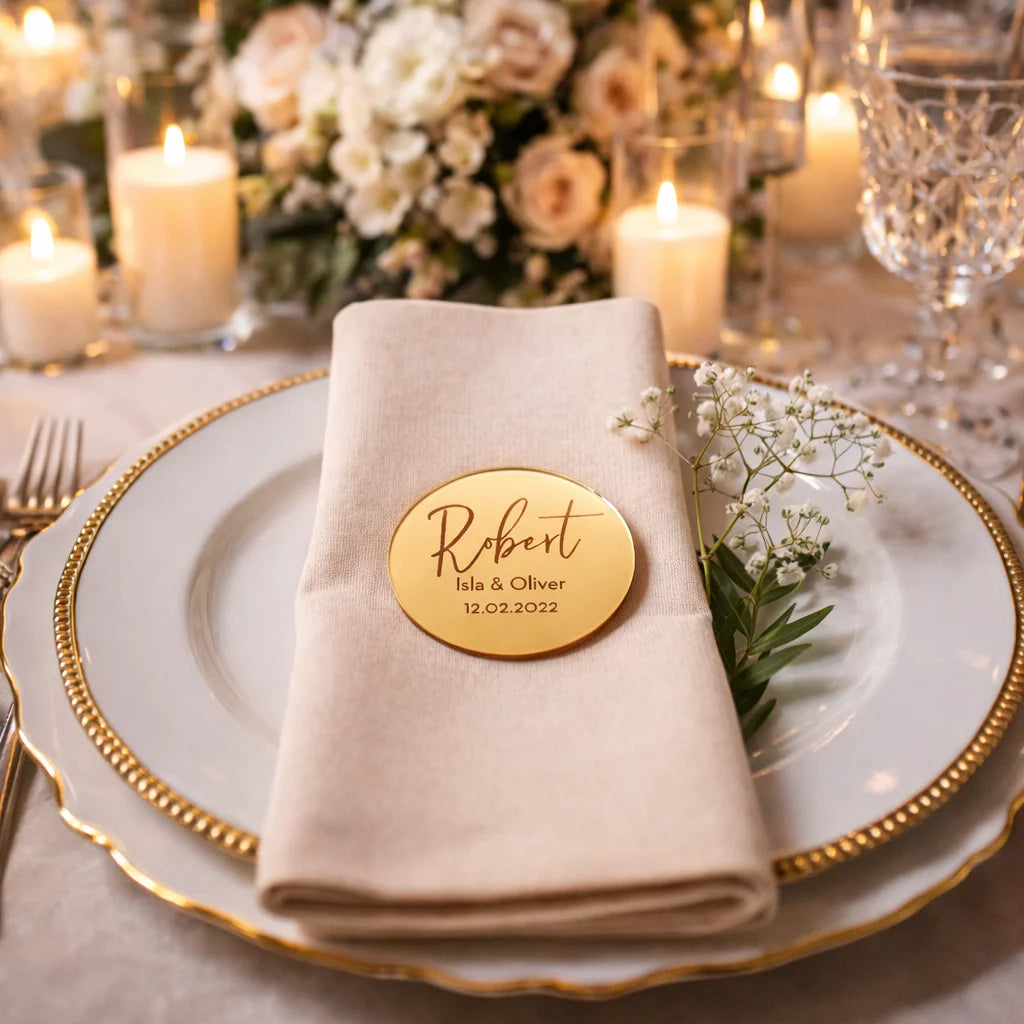 Marcadores de Lugar Personalizados para Casamento