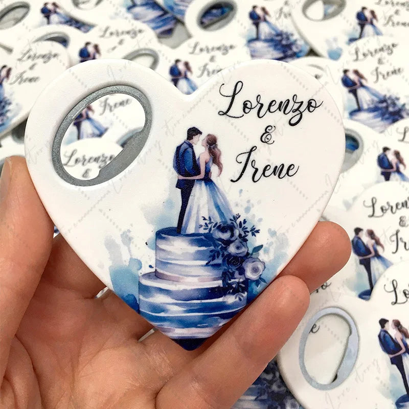 Abridor de Garrafas Magnético Personalizado UV — Lembrança de Casamento