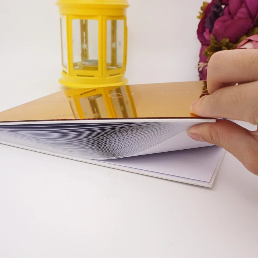 Livro de Honra Personalizado com Capa Espelhada em Acrílico | Álbum Horizontal para Casamento