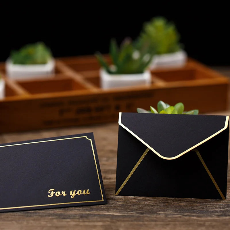 Mini Envelopes Premium com Estampagem Dourada – Pack de 10 | Elegância para Casamentos e Eventos