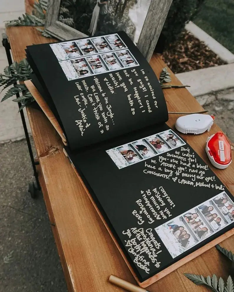 Livro de Honra em Madeira Personalizado | Álbum de Fotografias e Mensagens