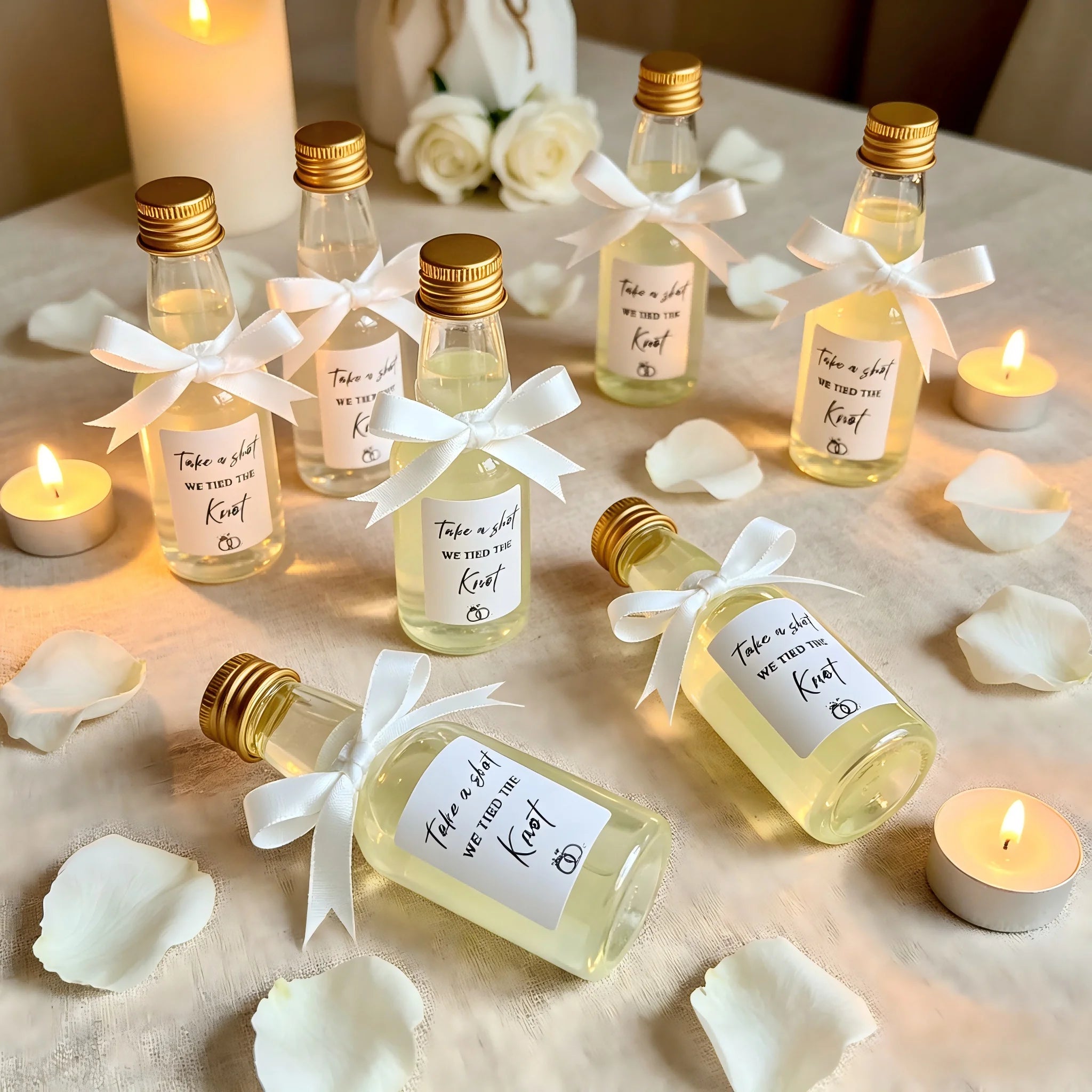 Mini Garrafas de Plástico para Lembranças de Casamento — Kit com 50 Unidades