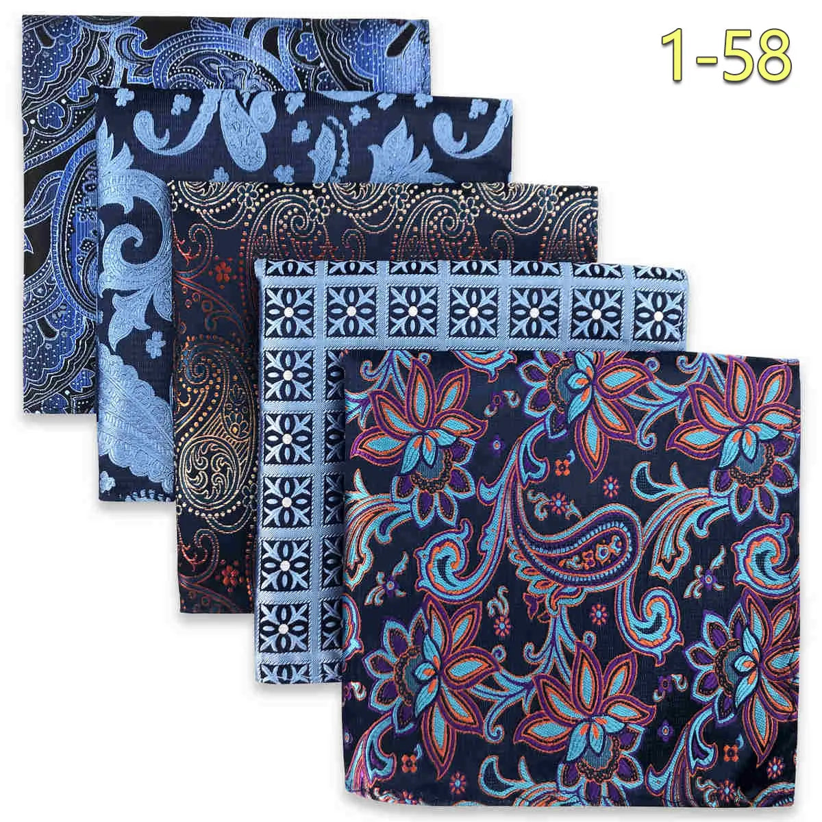 Conjunto de 5 Lenços de Bolso para Homem