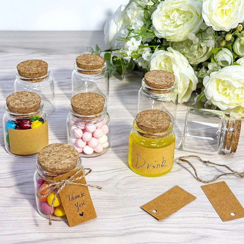 Frascos de Vidro Mini com Rolha — 50 ml (Kit para Lembranças)