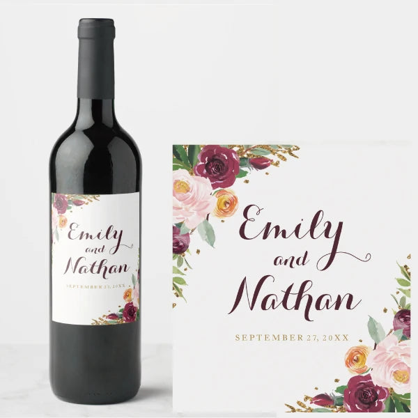 Etiquetas Personalizadas para Garrafas de Vinho — Kit com 30 Unidades