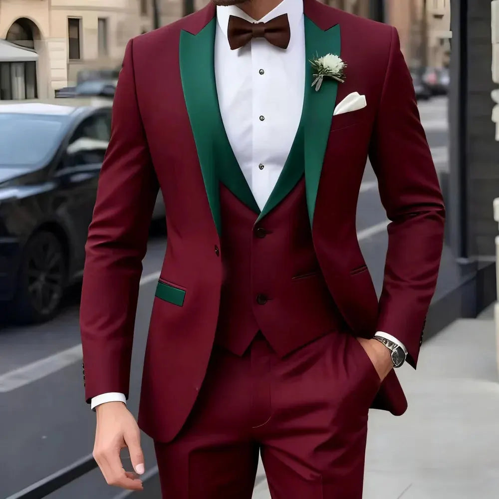 Fato Jacquard de 3 Peças para Homem