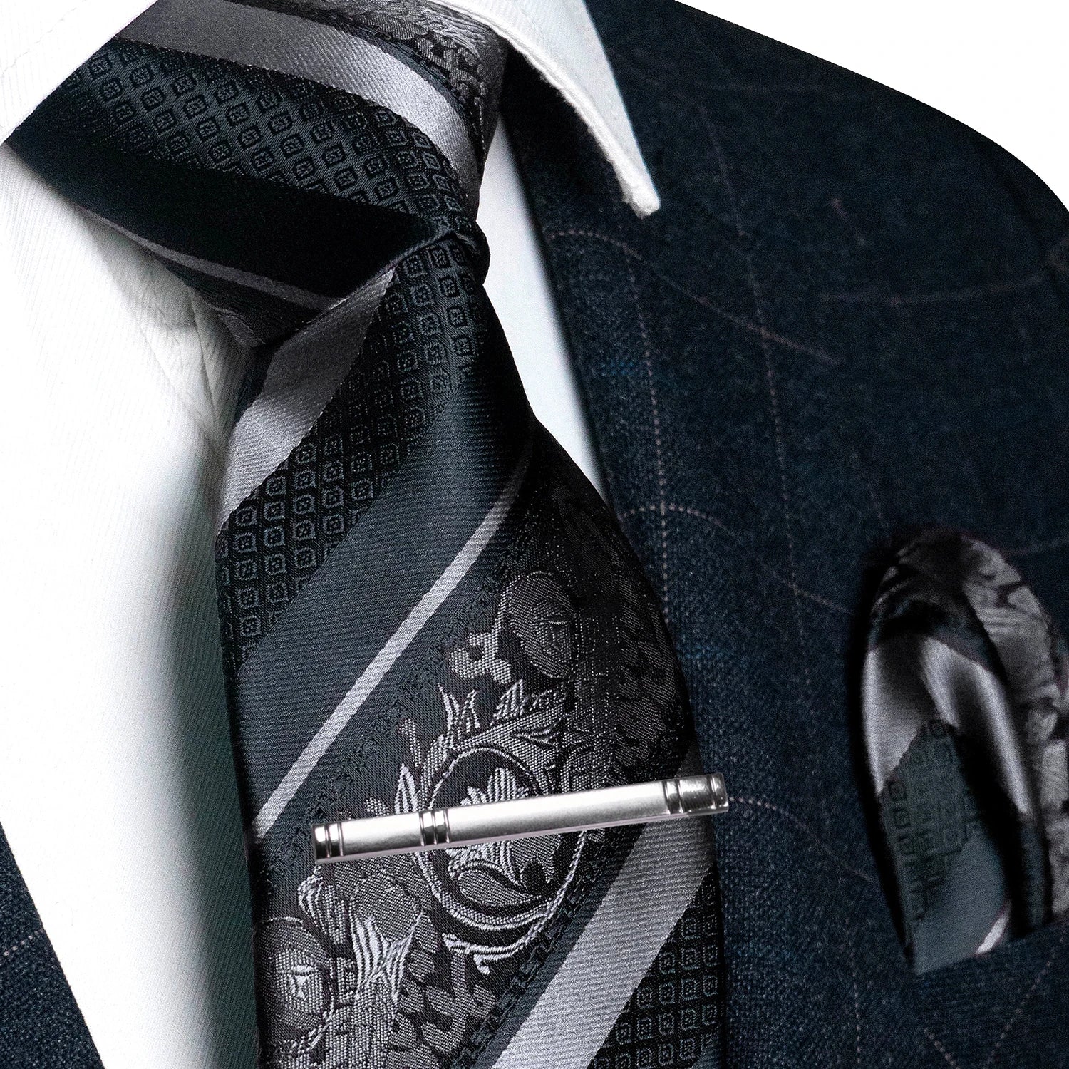 Conjunto de Gravata Floral para Homem