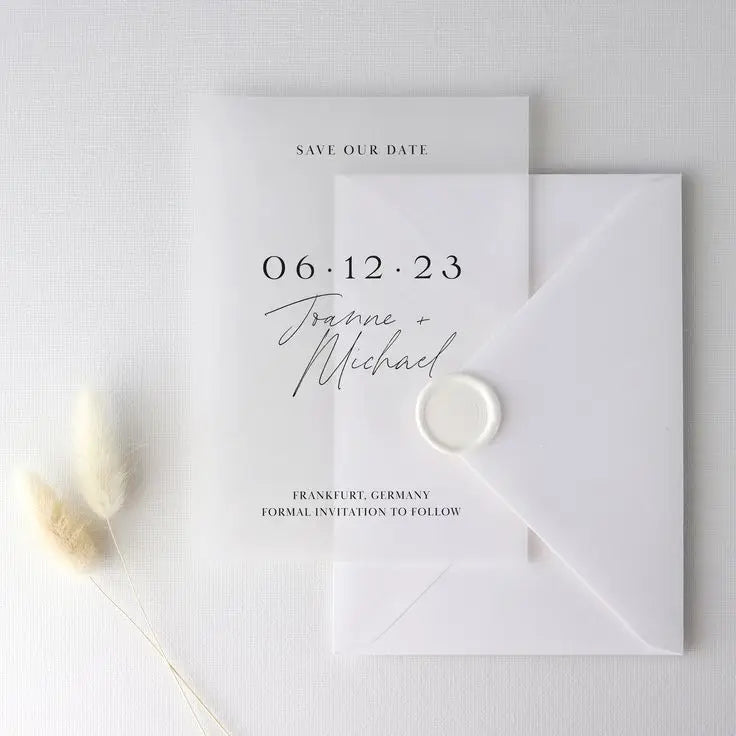 Convites e Cartões em Papel Vellum Translúcido Personalizados