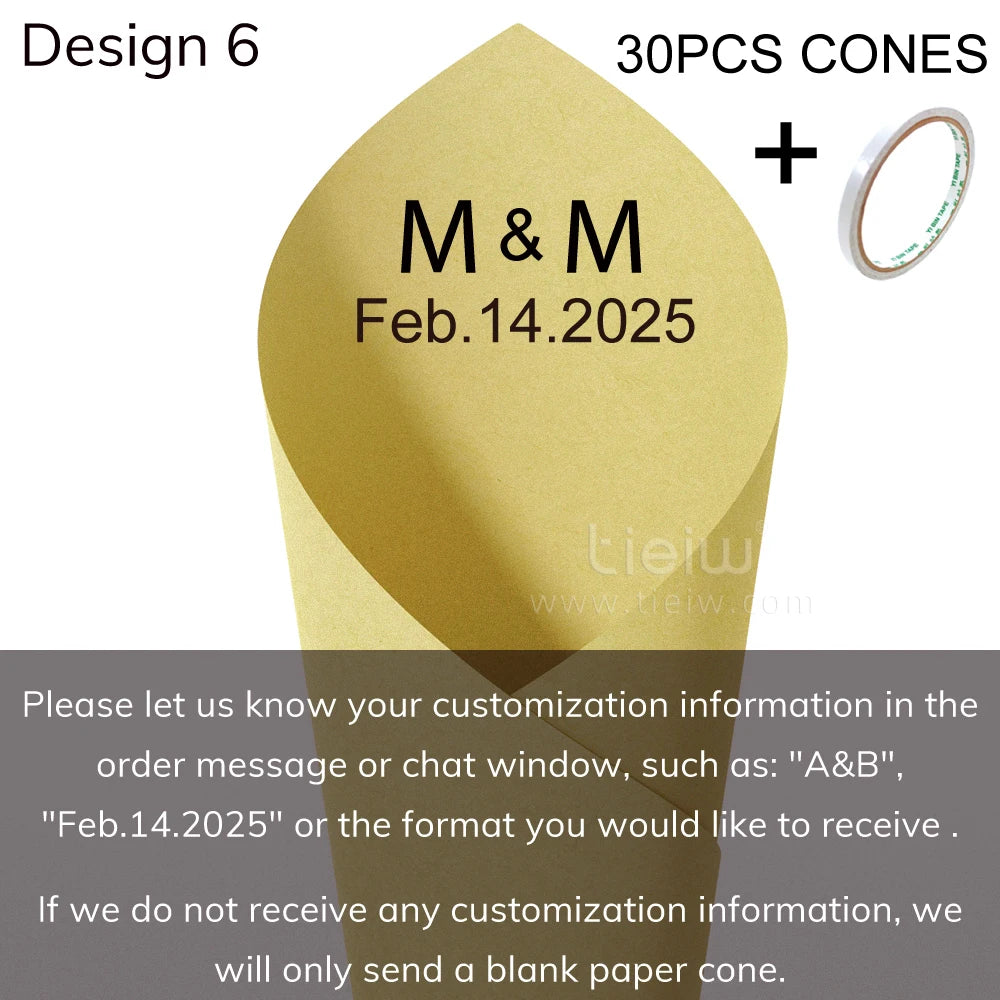 Cones para Confettis Personalizados – Papel Elegante para Casamento