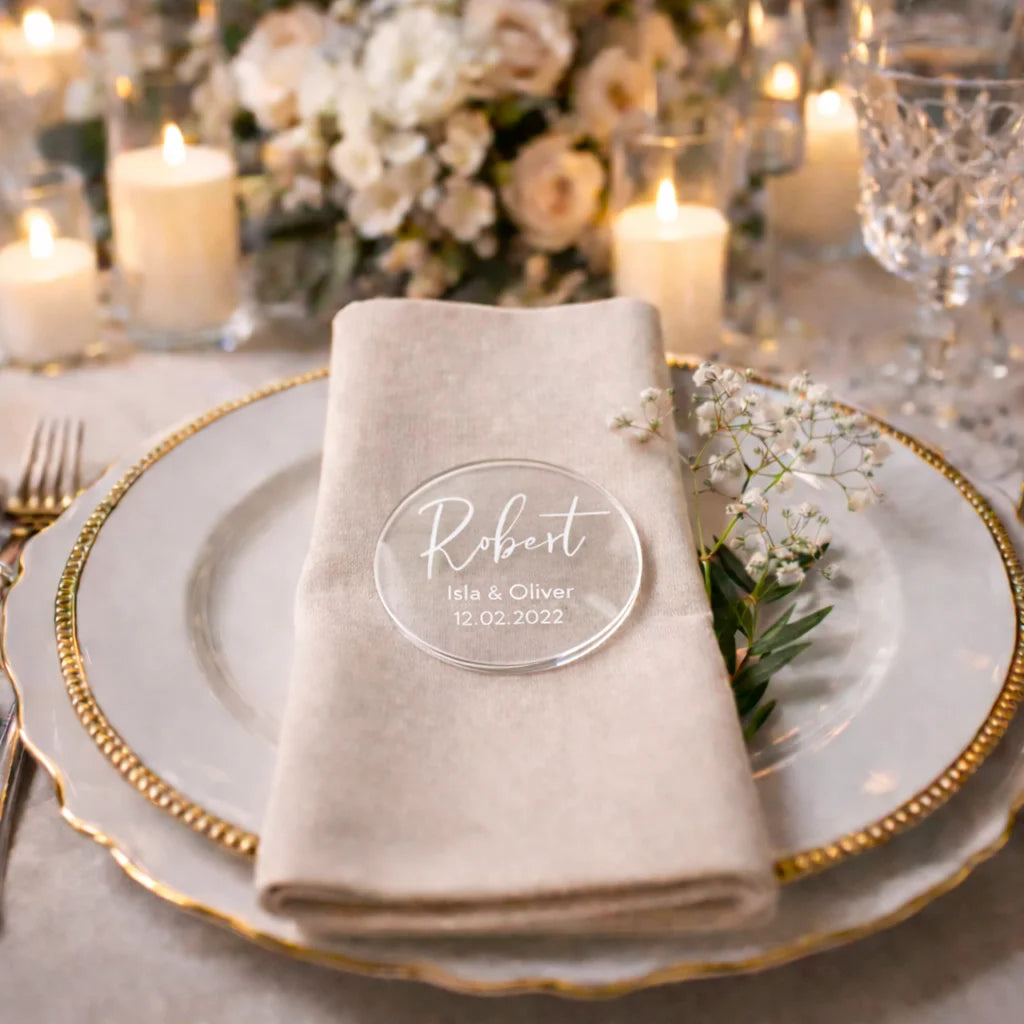 Marcadores de Lugar Personalizados para Casamento