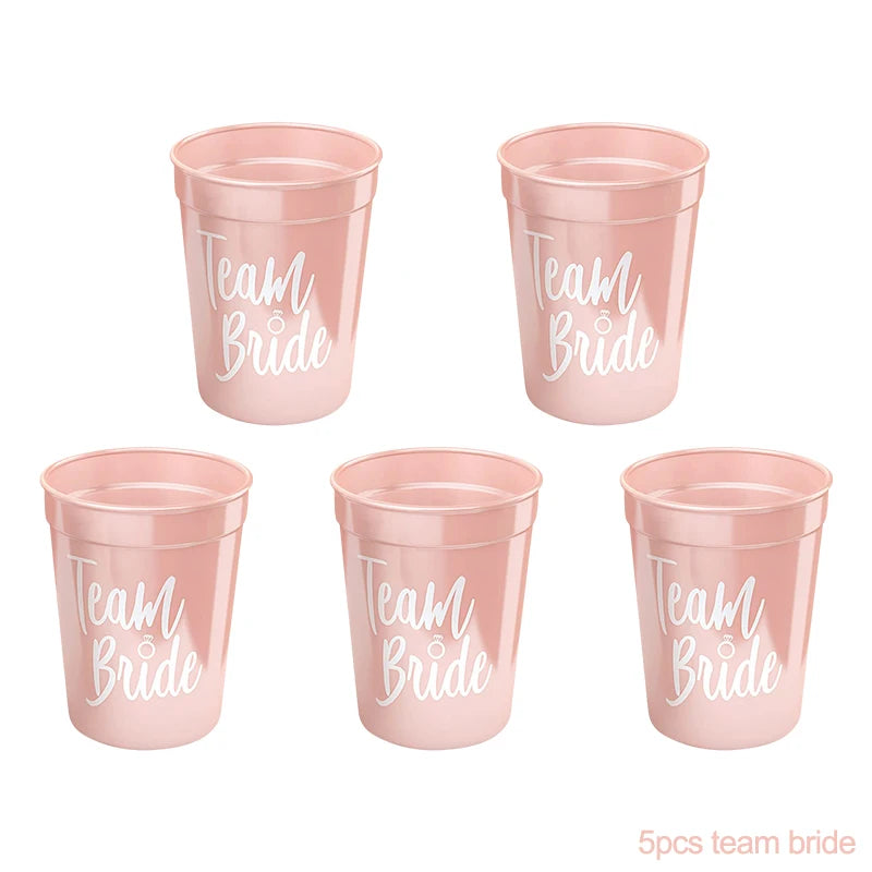 Copos "Bride & Team Bride" – Conjunto para Despedida de Solteira