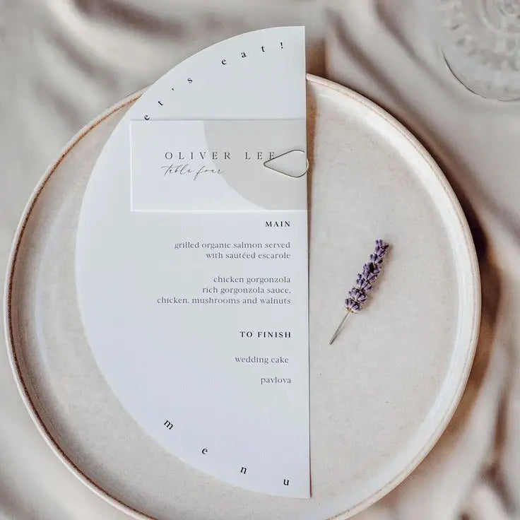 Menu de Casamento em Meio Círculo Personalizado