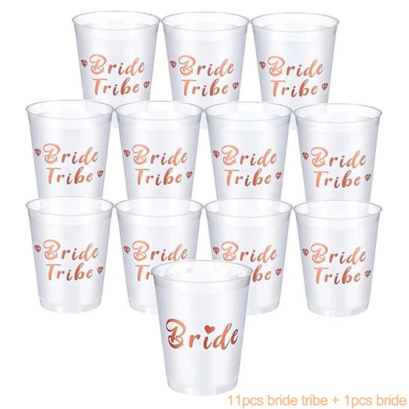 Copos "Bride & Team Bride" – Conjunto para Despedida de Solteira