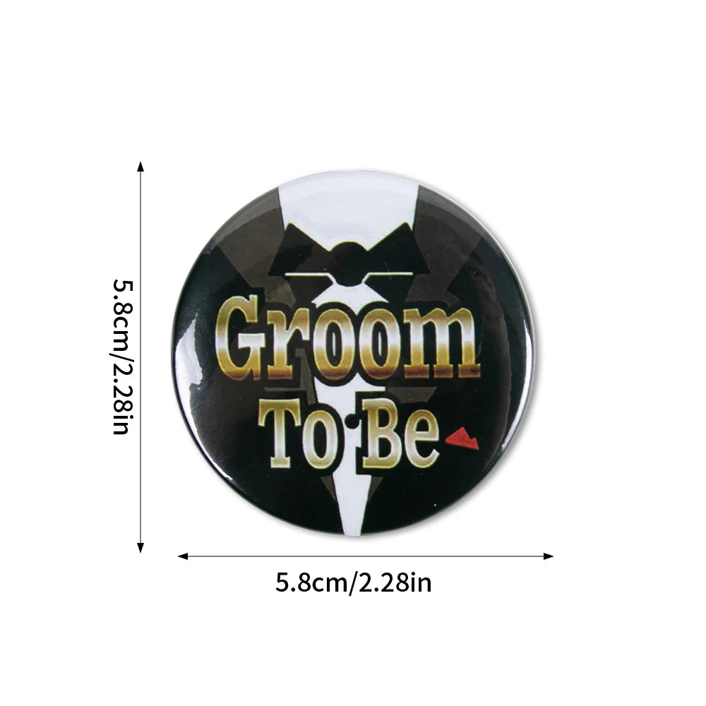 Pins "Groom to Be" e "Team Groom" – Distintivos para Despedida de Solteiro